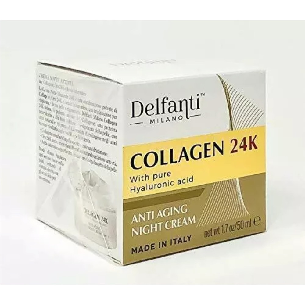 Delfanti Milano Collagen 24K Hyaluronic Acid Anti Aging Night Cream NIB
